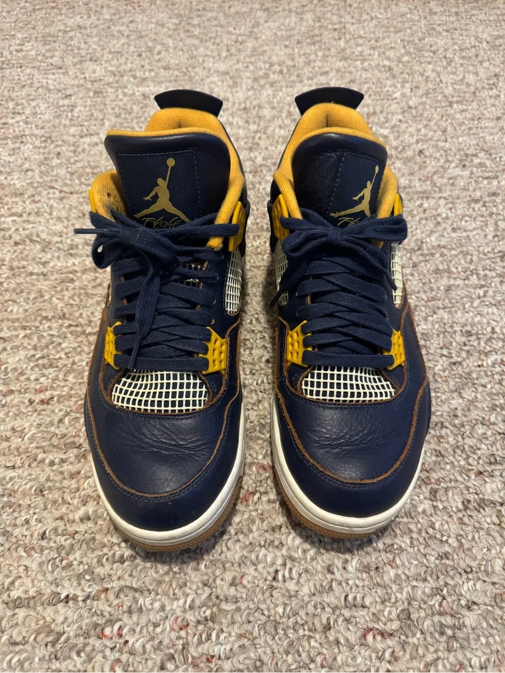 Jordan Men’s Navy and Yellow High-Top Sneakers